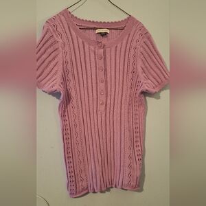 Charter Club Lavender Knit Button-Down Shirt